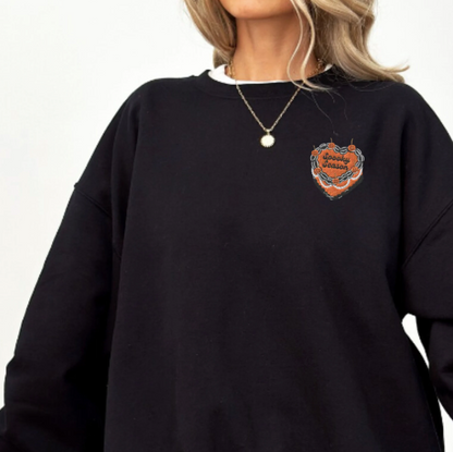 Embroidered Halloween Heart Cake Sweatshirt