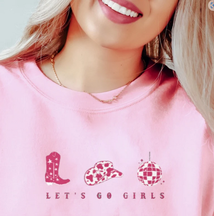 Embroidered Let's Go Girls Sweatshirt