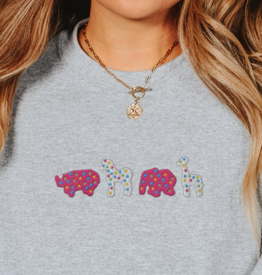 Embroidered Animal Cracker Sweatshirt