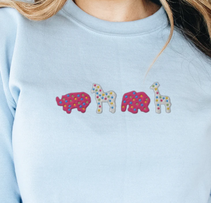 Embroidered Animal Cracker Sweatshirt