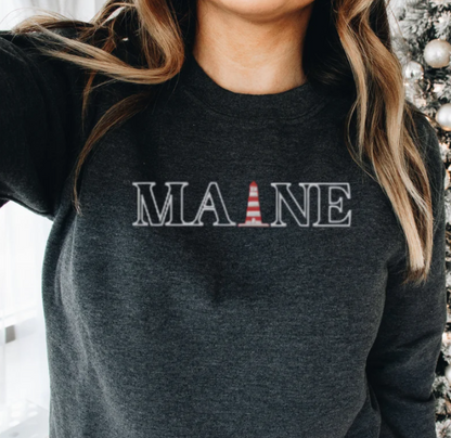 Embroidered Maine Sweatshirt