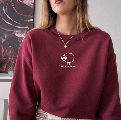 Embroidered Sheep Finally Found Sweatshirt