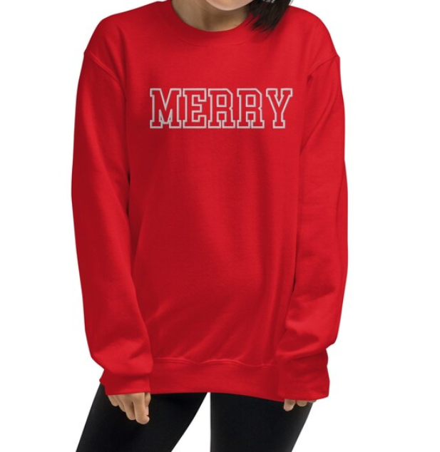 Embroidered Christmas Merry Sweatshirt