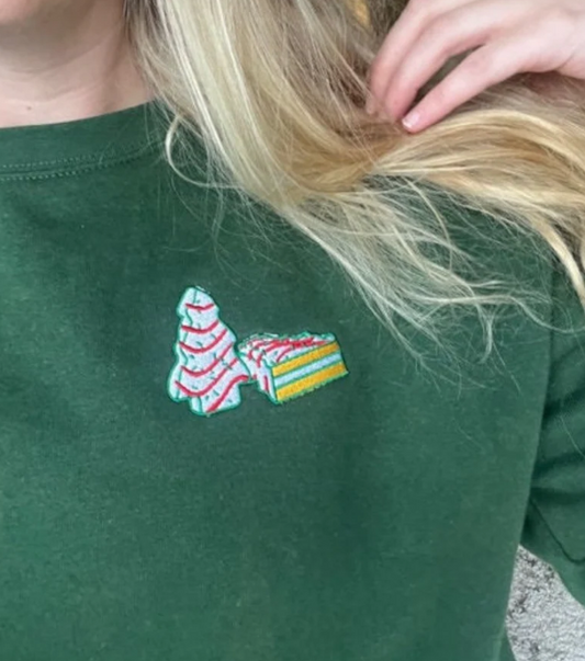 Embroidered Christmas Tree Cake Sweatshirt