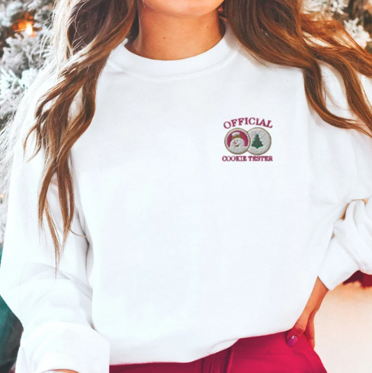 Embroidered Christmas Sugar Cookie Tester Sweatshirt