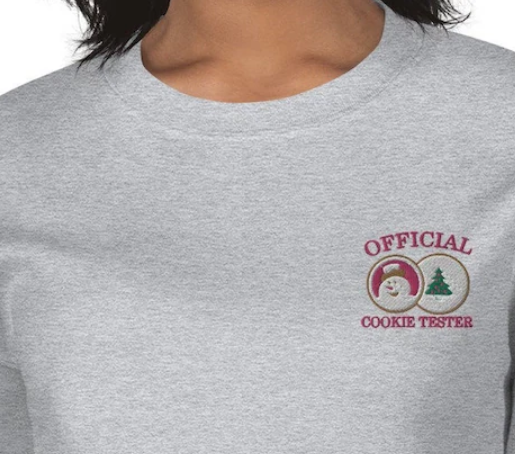 Embroidered Christmas Sugar Cookie Tester Sweatshirt