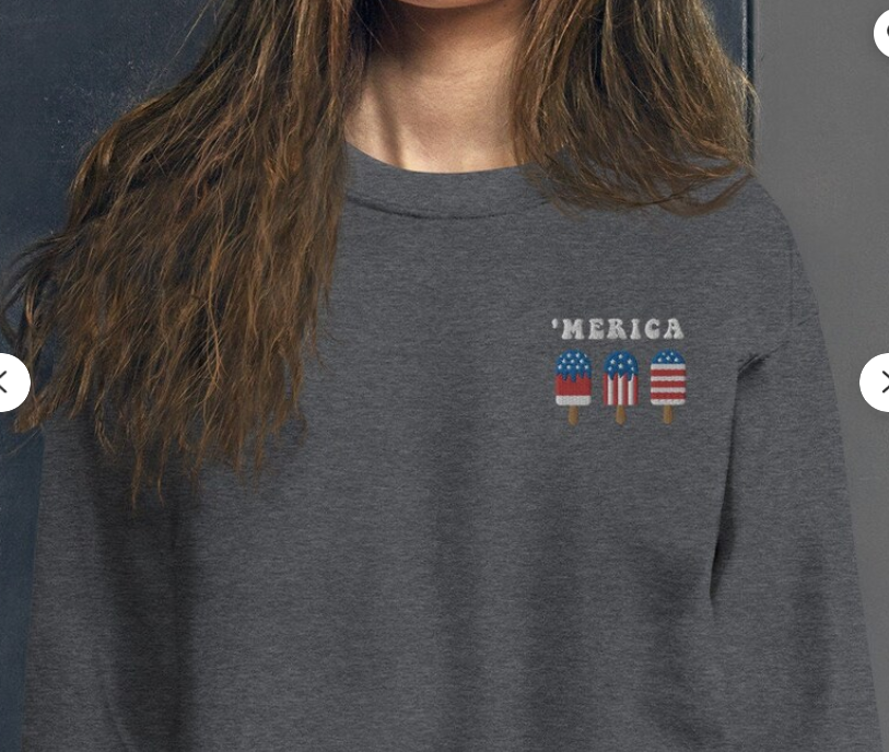 Embroidered 'Merica Popsicle Sweatshirt