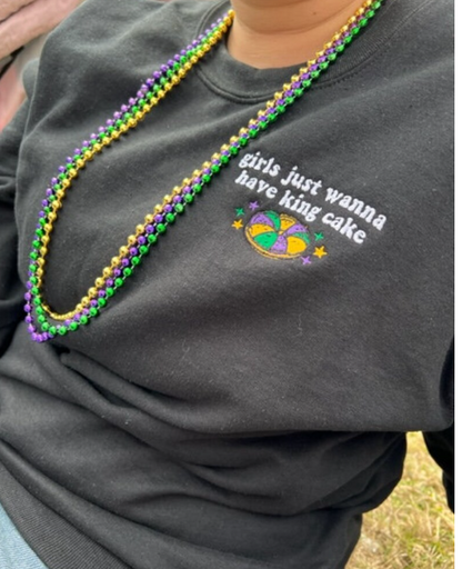 Embroidered King Cake Sweatshirt