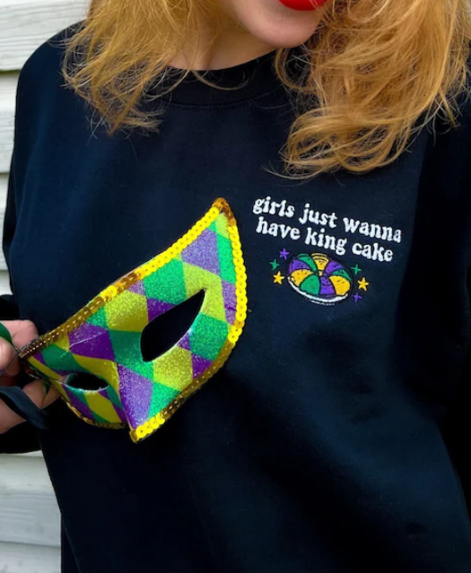 Embroidered King Cake Sweatshirt