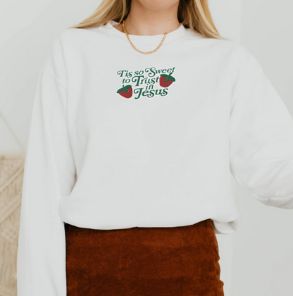 Embroidered Christian Trust in Jesus Sweatshirt