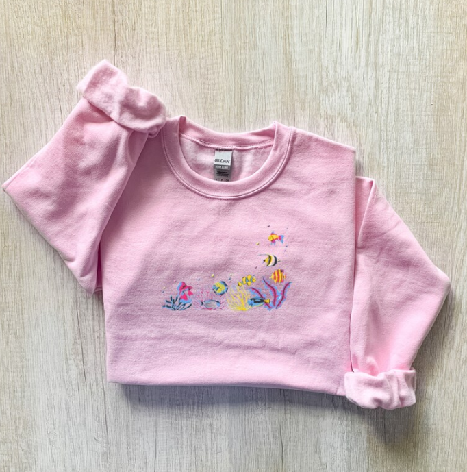 Embroidered Ocean Sweatshirt