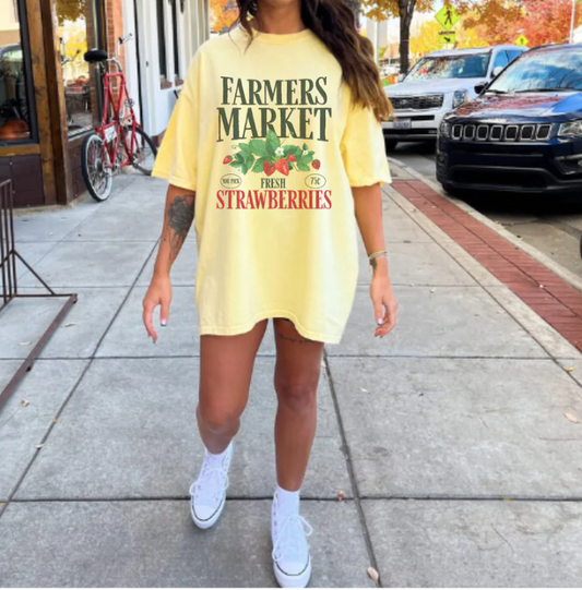 Comfort Colors Strawberry Farmers Market Shirt