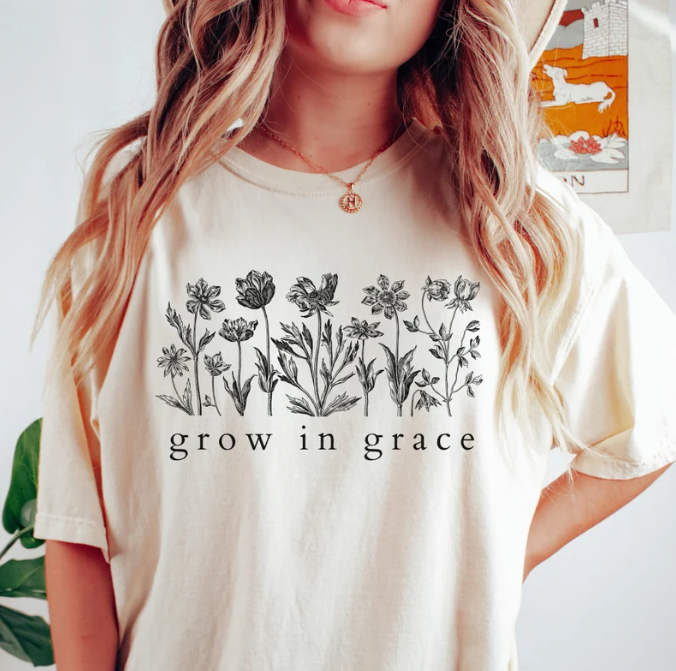 Grow in Grace Comfort Colors Christian Shirt