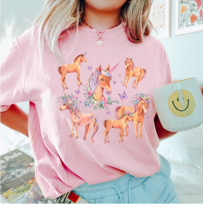 Comfort Colors Rainbow Unicorn Vintage 80s Style Shirt