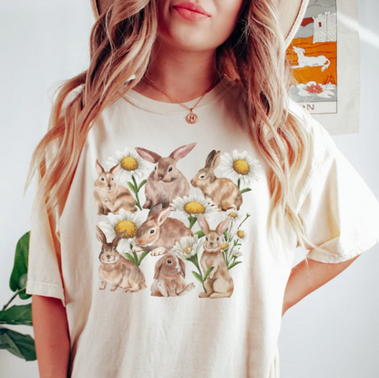 Comfort Colors Floral Rabbit Shirt