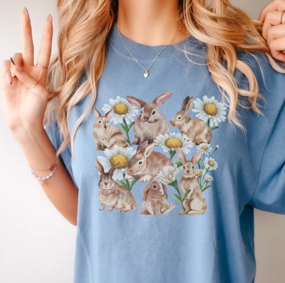 Comfort Colors Floral Rabbit Shirt