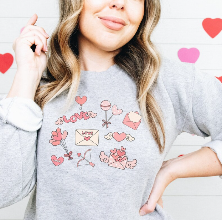 Valentines Doodles Sweatshirt