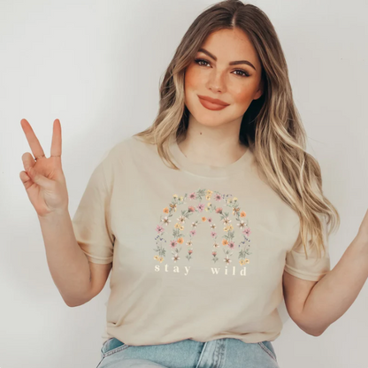 Floral Rainbow Stay Wild Shirt