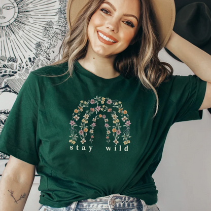 Floral Rainbow Stay Wild Shirt