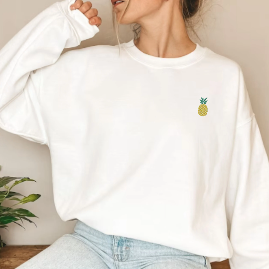 Embroidered Pineapple Sweatshirt