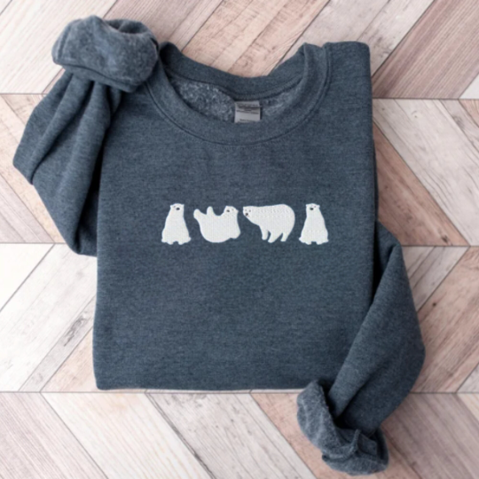 Embroidered Polar Bear Sweatshirt