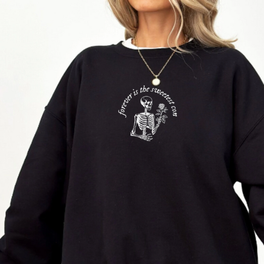 Embroidered Forever Is the Sweetest Con Sweatshirt