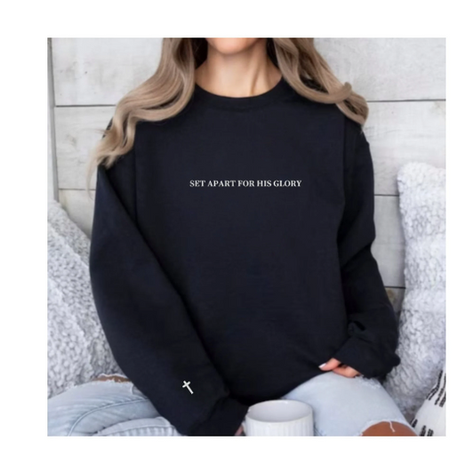 Embroidered Set Apart For His Glory Sweatshirt