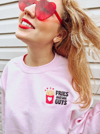 Embroidered Fries Before Guys Sweatshirt