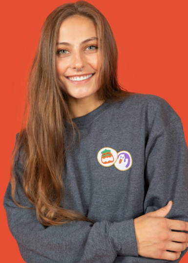 Embroidered Halloween Cookies Sweatshirt