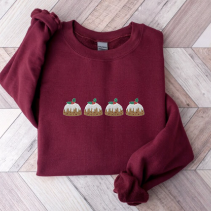 Embroidered Christmas Pudding Sweatshirt