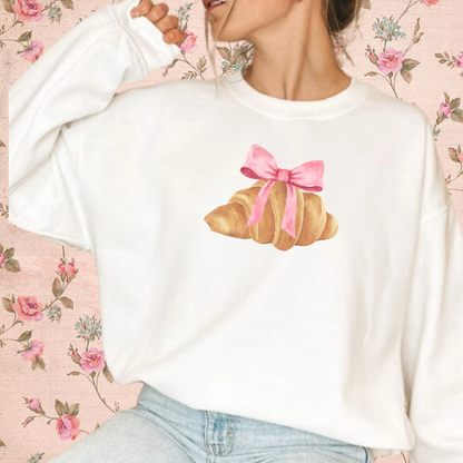 Coquette Croissant Bow Sweatshirt