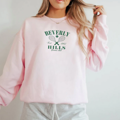 Embroidered Beverly Hills Tennis Sweatshirt