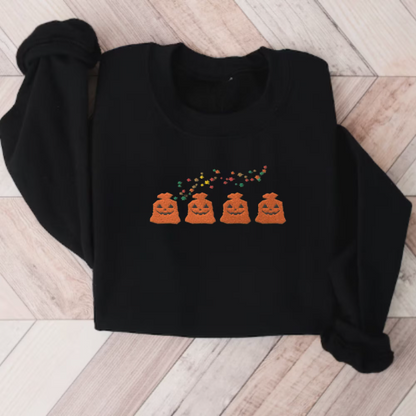 Embroidered Halloween Pumpkin Trash Sweatshirt