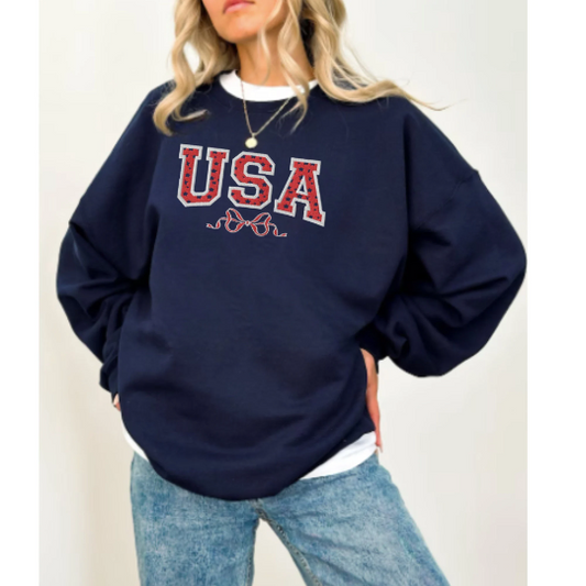 Embroidered USA Sweatshirt