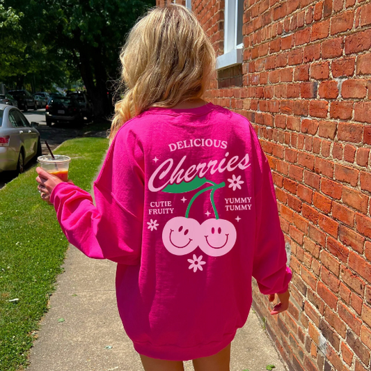 Hot Pink Cherries Sweatshirt