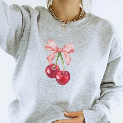 Cherry Coquette Bow Sweatshirt