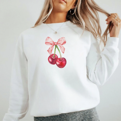 Cherry Coquette Bow Sweatshirt