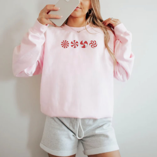 Embroidered Peppermint Sweatshirt