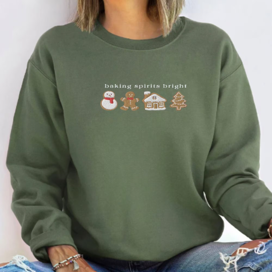 Embroidered Baking Spirits Bright Sweatshirt