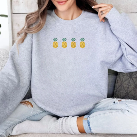 Embroidered Pineapple Sweatshirt