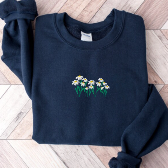 Embroidered Daisy Sweatshirt