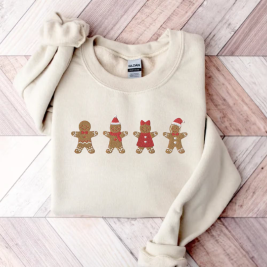 Embroidered Gingerbread Sweatshirt