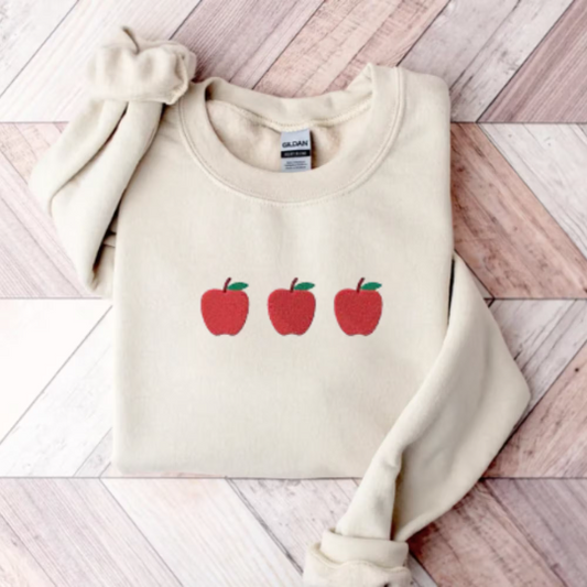 Embroidered Apple Sweatshirt