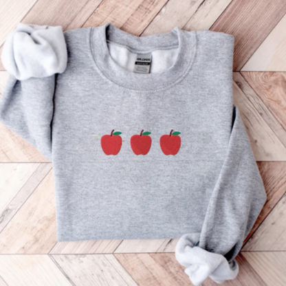 Embroidered Apple Sweatshirt