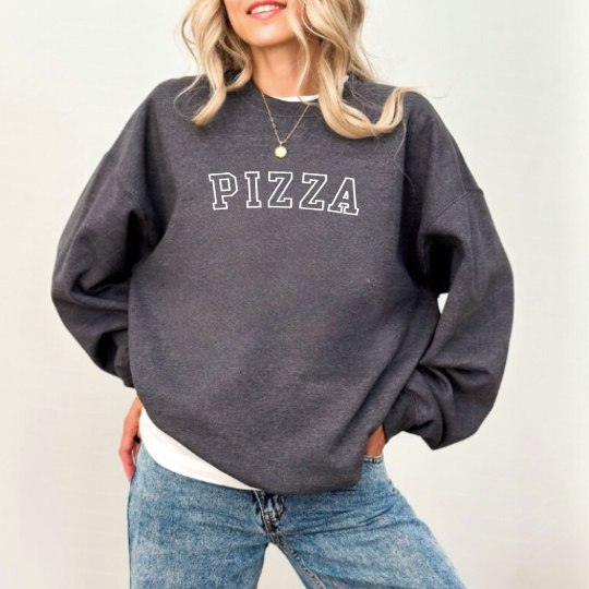 Embroidered Pizza Sweatshirt