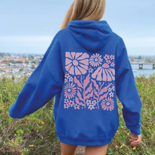 Pink Pressed Flower Hoodie