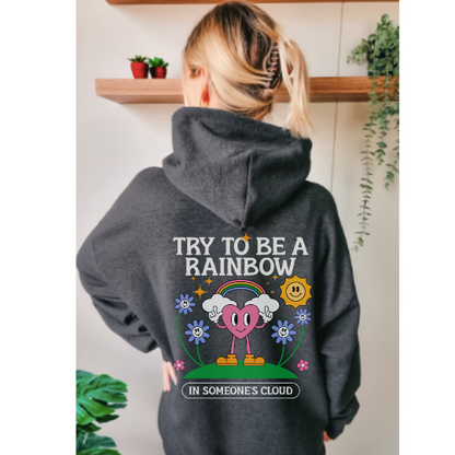 Retro Y2K Heart Rainbow Hoodie