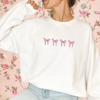 Embroidered Coquette Bow Sweatshirt