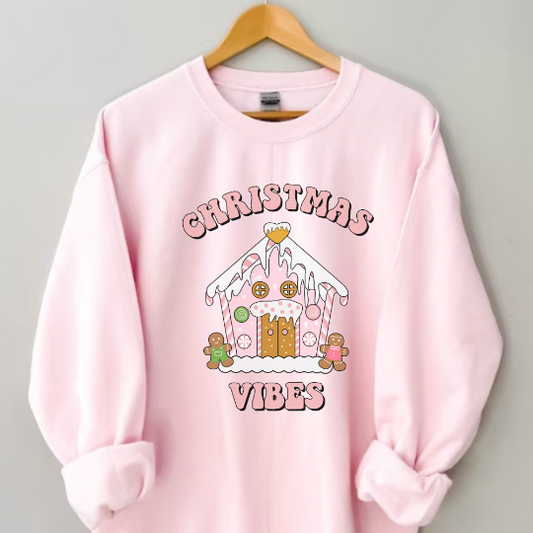 Christmas Vibes Gingerbread Girl Aesthetic Sweatshirt