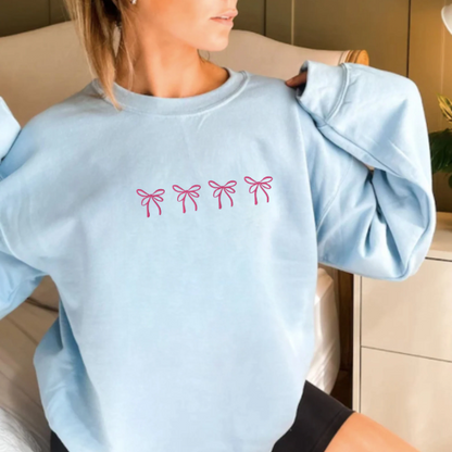 Embroidered Coquette Bow Sweatshirt